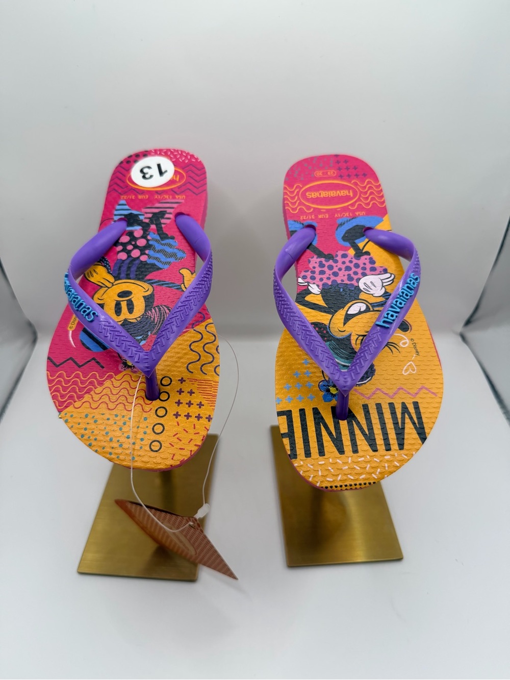 Havaianas Women's Flip Flops in Purple, Pink & Orange with Minnie Print